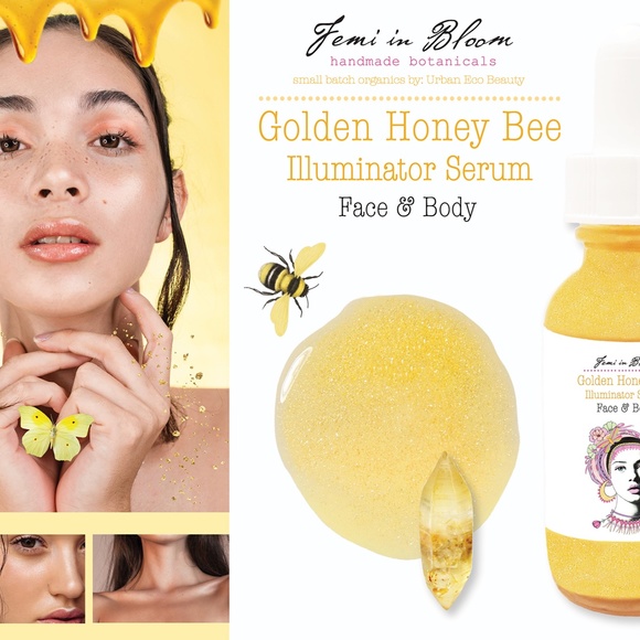 Golden Honey Bee Illuminator Serum for Face and Body / Natural Shimmer Glow - Picture 3 of 14